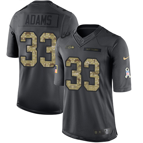 Nike Seahawks #33 Jamal Adams Black Men's Stitched NFL Limited 2016 Salute to Service Jersey