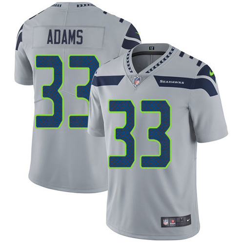 Nike Seahawks #33 Jamal Adams Grey Alternate Men's Stitched NFL Vapor Untouchable Limited Jersey