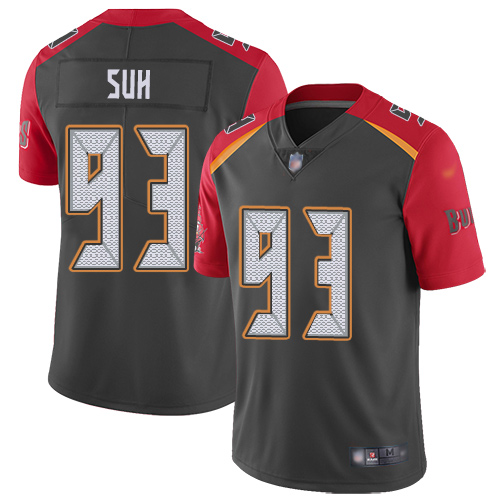 Nike Buccaneers #93 Ndamukong Suh Gray Men's Stitched NFL Limited Inverted Legend 100th Season Jersey Nike Buccaneers #93 Ndamukong Suh Gray Men's Stitched NFL Limited Inverted Legend 100th Season Jersey