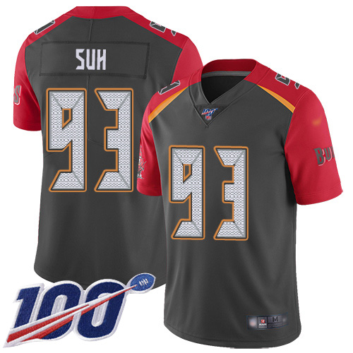 Nike Buccaneers #93 Ndamukong Suh Gray Men's Stitched NFL Limited Inverted Legend Jersey