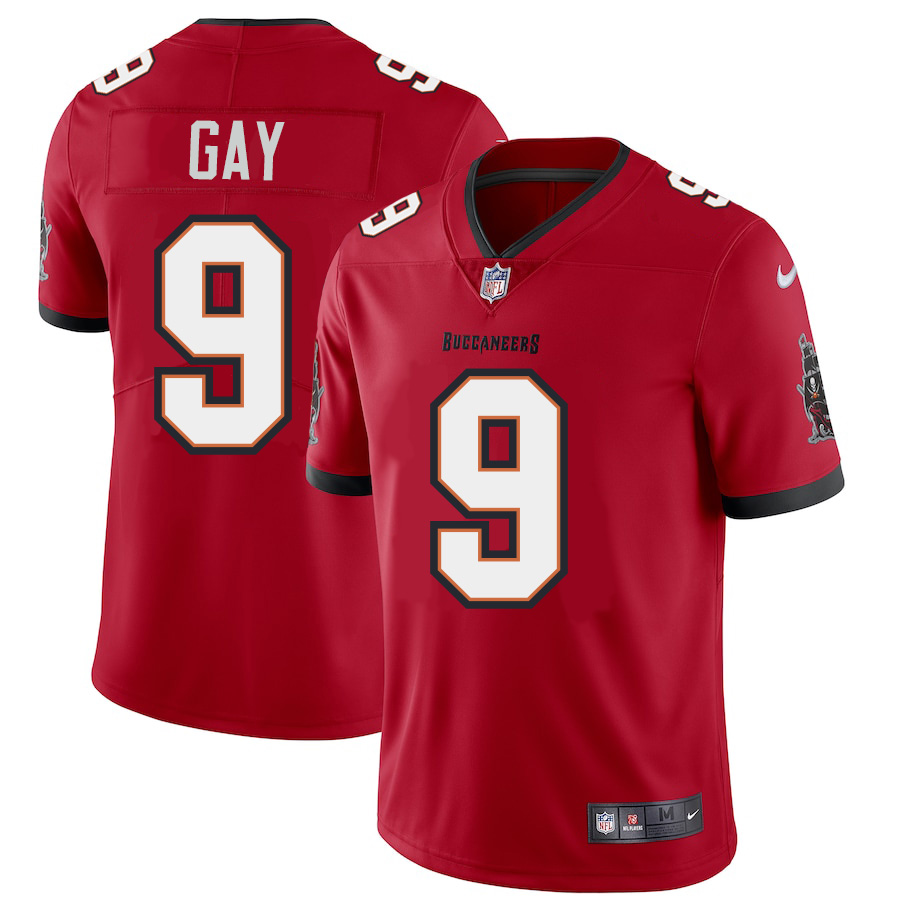 Tampa Bay Buccaneers #9 Matt Gay Men's Nike Red Vapor Limited Jersey