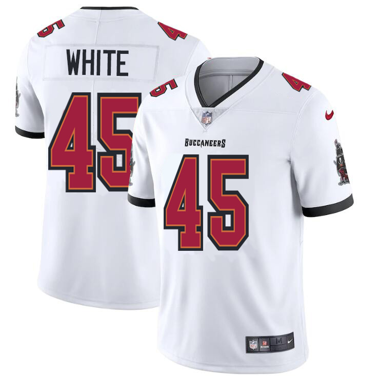 Tampa Bay Buccaneers #45 Devin White Men's Nike White Vapor Limited Jersey