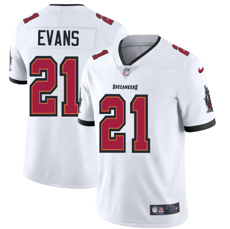Tampa Bay Buccaneers #21 Justin Evans Men's Nike White Vapor Limited Jersey
