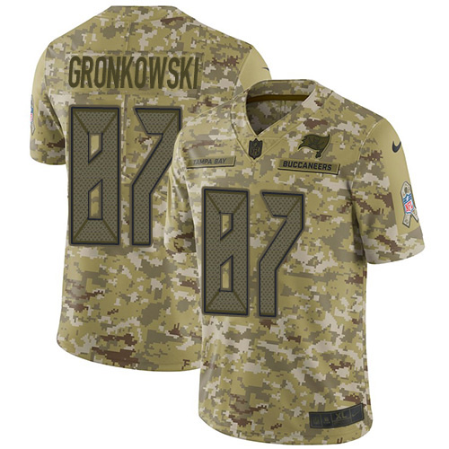 Nike Buccaneers #87 Rob Gronkowski Camo Men's Stitched NFL Limited 2018 Salute To Service Jersey