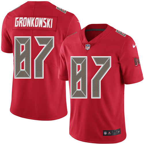 Nike Buccaneers #87 Rob Gronkowski Red Men's Stitched NFL Limited Rush Jersey