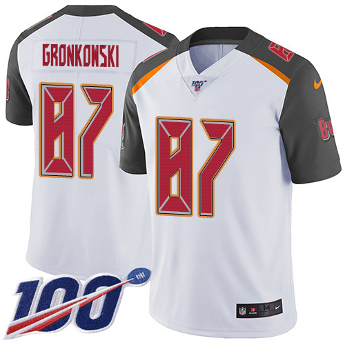 Nike Buccaneers #87 Rob Gronkowski White Men's Stitched NFL 100th Season Vapor Untouchable Limited Jersey Nike Buccaneers #87 Rob Gronkowski White Men's Stitched NFL 100th Season Vapor Untouchable Limited Jersey