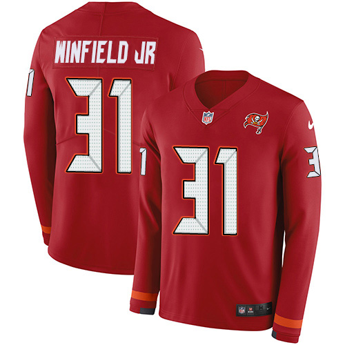Nike Buccaneers #31 Antoine Winfield Jr. Red Team Color Men's Stitched NFL Limited Therma Long Sleeve Jersey