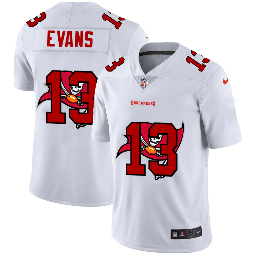 Tampa Bay Buccaneers #13 Mike Evans White Men's Nike Team Logo Dual Overlap Limited NFL Jersey
