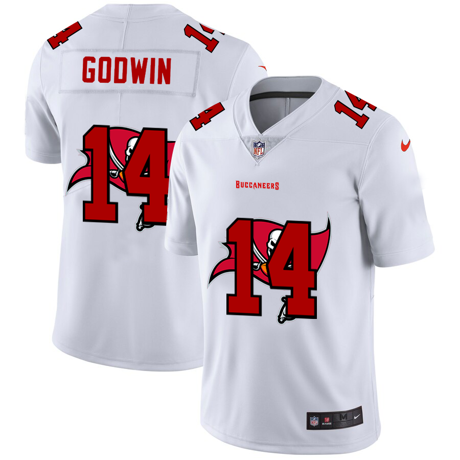 Tampa Bay Buccaneers #14 Chris Godwin White Men's Nike Team Logo Dual Overlap Limited NFL Jersey