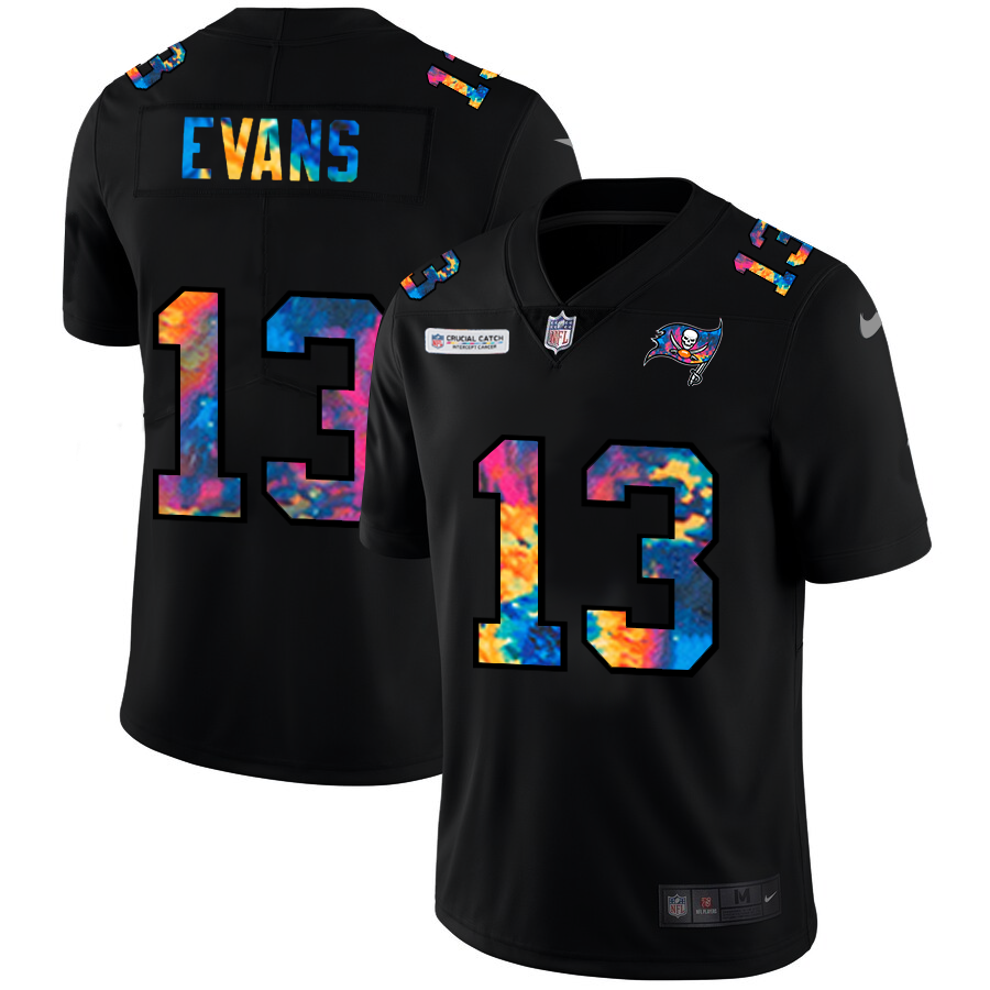 Tampa Bay Buccaneers #13 Mike Evans Men's Nike Multi-Color Black 2020 NFL Crucial Catch Vapor Untouchable Limited Jersey