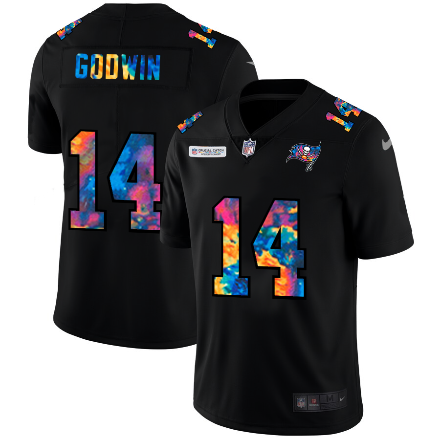 Tampa Bay Buccaneers #14 Chris Godwin Men's Nike Multi-Color Black 2020 NFL Crucial Catch Vapor Untouchable Limited Jersey