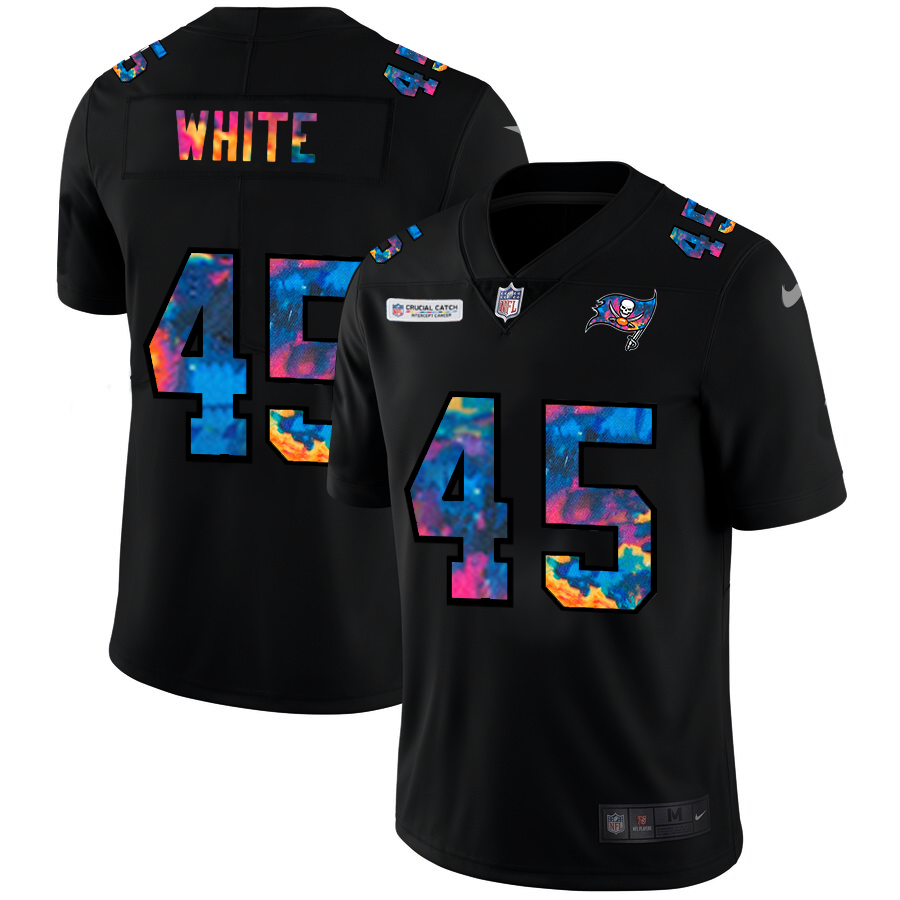 Tampa Bay Buccaneers #45 Devin White Men's Nike Multi-Color Black 2020 NFL Crucial Catch Vapor Untouchable Limited Jersey