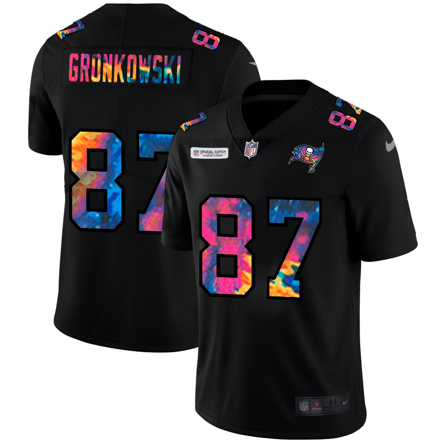 Tampa Bay Buccaneers #87 Rob Gronkowski Men's Nike Multi-Color Black 2020 NFL Crucial Catch Vapor Untouchable Limited Jersey