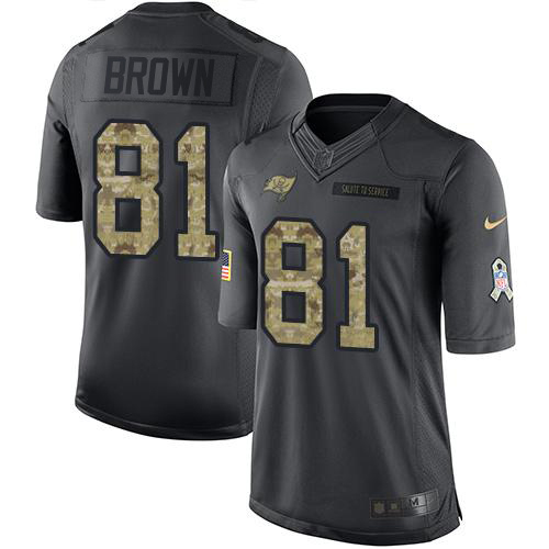Nike Buccaneers #81 Antonio Brown Black Men's Stitched NFL Limited 2016 Salute to Service Jersey