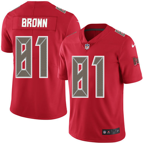 Nike Buccaneers #81 Antonio Brown Red Men's Stitched NFL Limited Rush Jersey