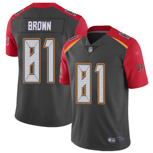 Nike Buccaneers #81 Antonio Brown Gray Men's Stitched NFL Limited Inverted Legend Jersey