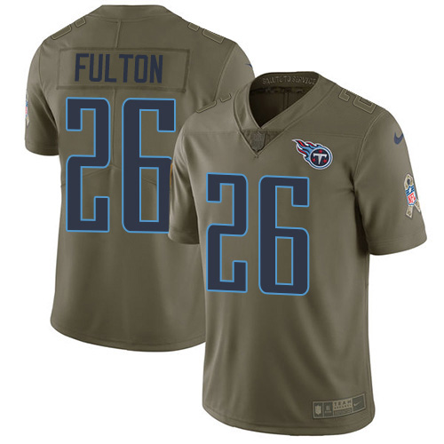 Nike Titans #26 Kristian Fulton Olive Men's Stitched NFL Limited 2017 Salute To Service Jersey