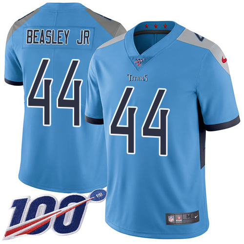 Nike Titans #44 Vic Beasley Jr Light Blue Alternate Men's Stitched NFL 100th Season Vapor Untouchable Limited Jersey