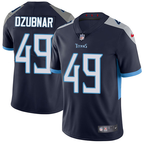 Nike Titans #49 Nick Dzubnar Navy Blue Team Color Men's Stitched NFL Vapor Untouchable Limited Jersey