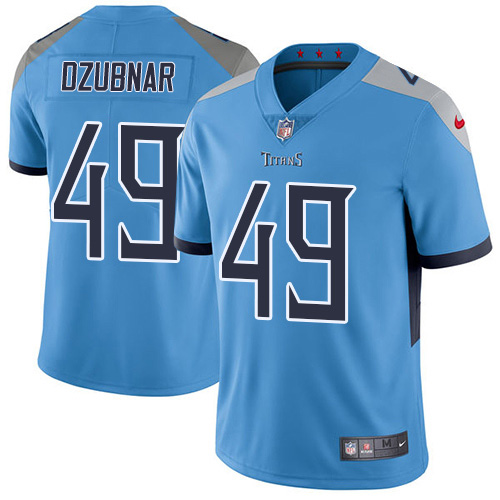 Nike Titans #49 Nick Dzubnar Light Blue Alternate Men's Stitched NFL Vapor Untouchable Limited Jersey