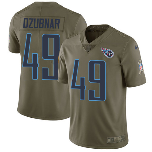 Nike Titans #49 Nick Dzubnar Olive Men's Stitched NFL Limited 2017 Salute To Service Jersey