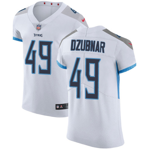 Nike Titans #49 Nick Dzubnar White Men's Stitched NFL New Elite Jersey