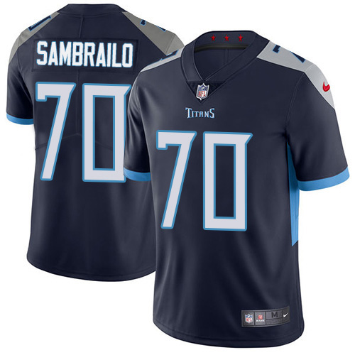 Nike Titans #70 Ty Sambrailo Navy Blue Team Color Men's Stitched NFL Vapor Untouchable Limited Jersey