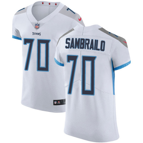Nike Titans #70 Ty Sambrailo White Men's Stitched NFL New Elite Jersey