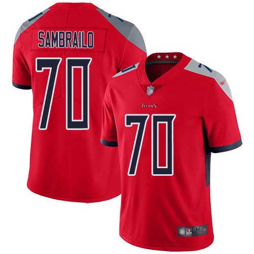Nike Titans #70 Ty Sambrailo Red Men's Stitched NFL Limited Inverted Legend Jersey