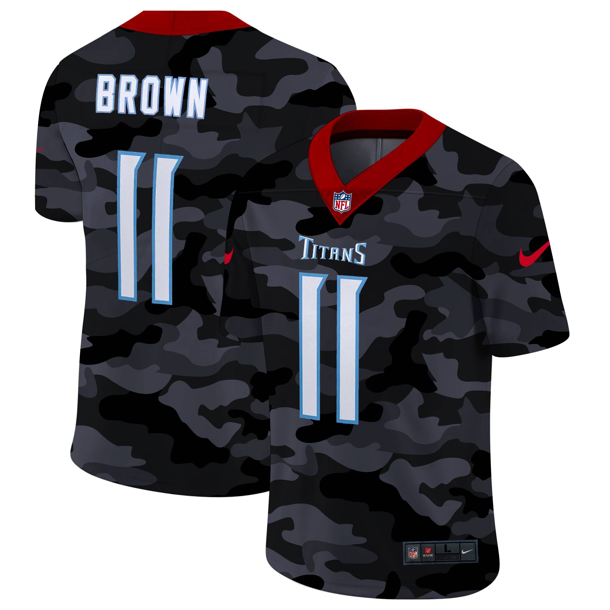 Tennessee Titans #11 A.J. Brown Men's Nike 2020 Black CAMO Vapor Untouchable Limited Stitched NFL Jersey