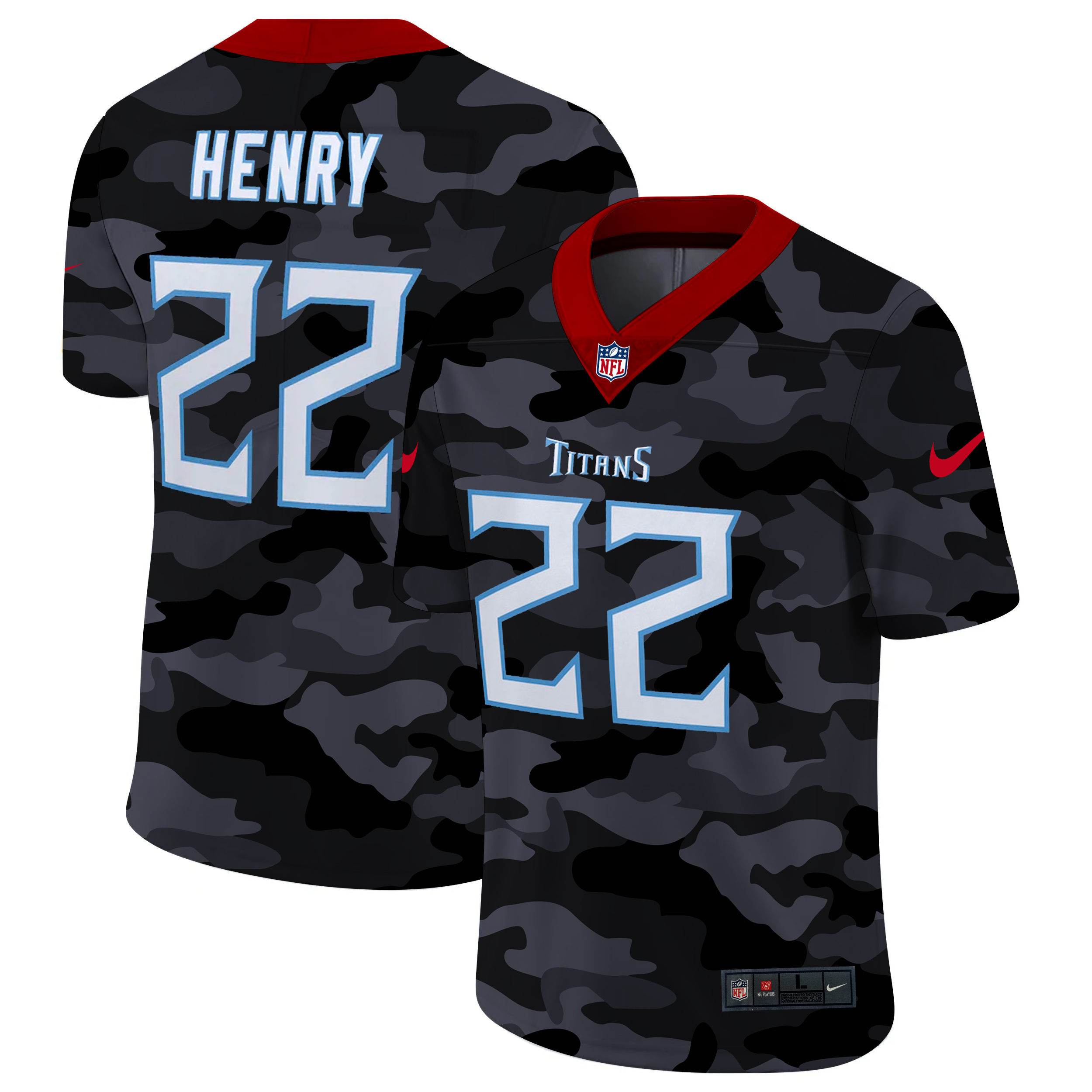 Tennessee Titans #22 Derrick Henry Men's Nike 2020 Black CAMO Vapor Untouchable Limited Stitched NFL Jersey