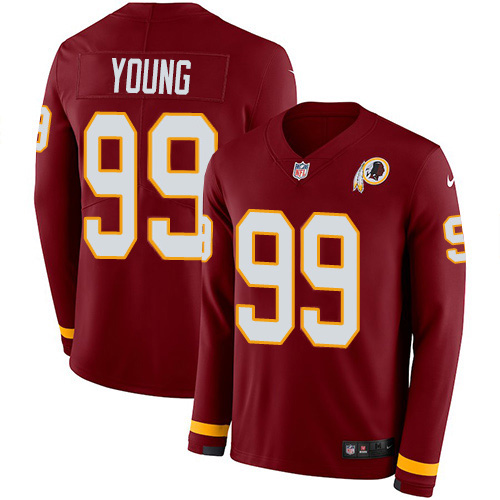 Nike Redskins #99 Chase Young Burgundy Red Team Color Men's Stitched NFL Limited Therma Long Sleeve Jersey Nike Redskins #99 Chase Young Burgundy Red Team Color Men's Stitched NFL Limited Therma Long Sleeve Jersey