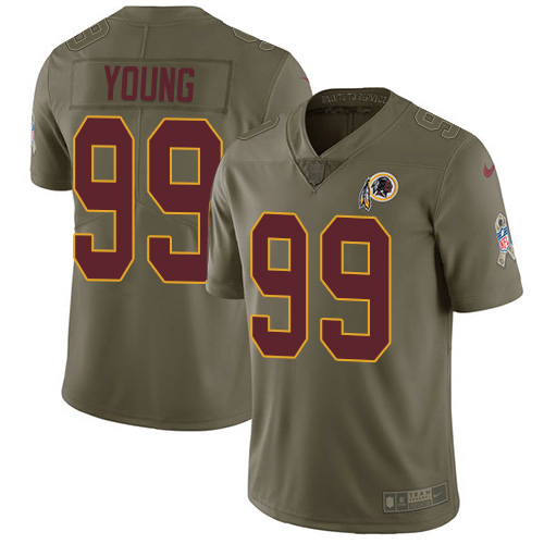 Nike Redskins #99 Chase Young Olive Men's Stitched NFL Limited 2017 Salute To Service Jersey