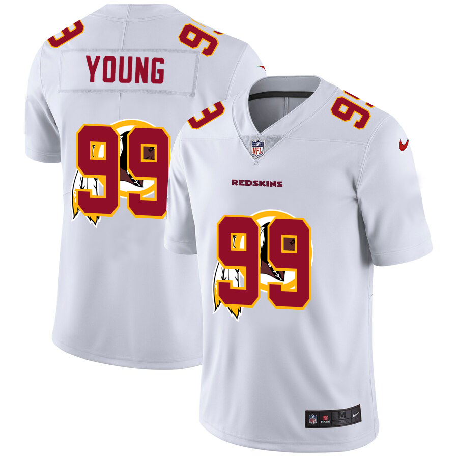 Washington Redskins #99 Chase Young White Men's Nike Team Logo Dual Overlap Limited NFL Jersey