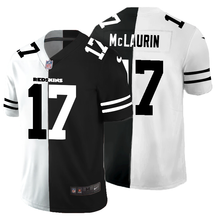 Washington Redskins #17 Terry McLaurin Men's Black V White Peace Split Nike Vapor Untouchable Limited NFL Jersey