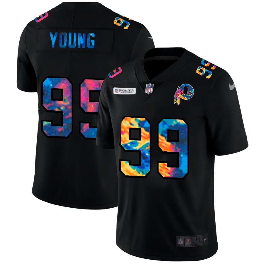 Washington Redskins #99 Chase Young Men's Nike Multi-Color Black 2020 NFL Crucial Catch Vapor Untouchable Limited Jersey