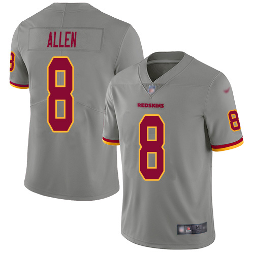 Nike Redskins #8 Kyle Allen Gray Men's Stitched NFL Limited Inverted Legend Jersey