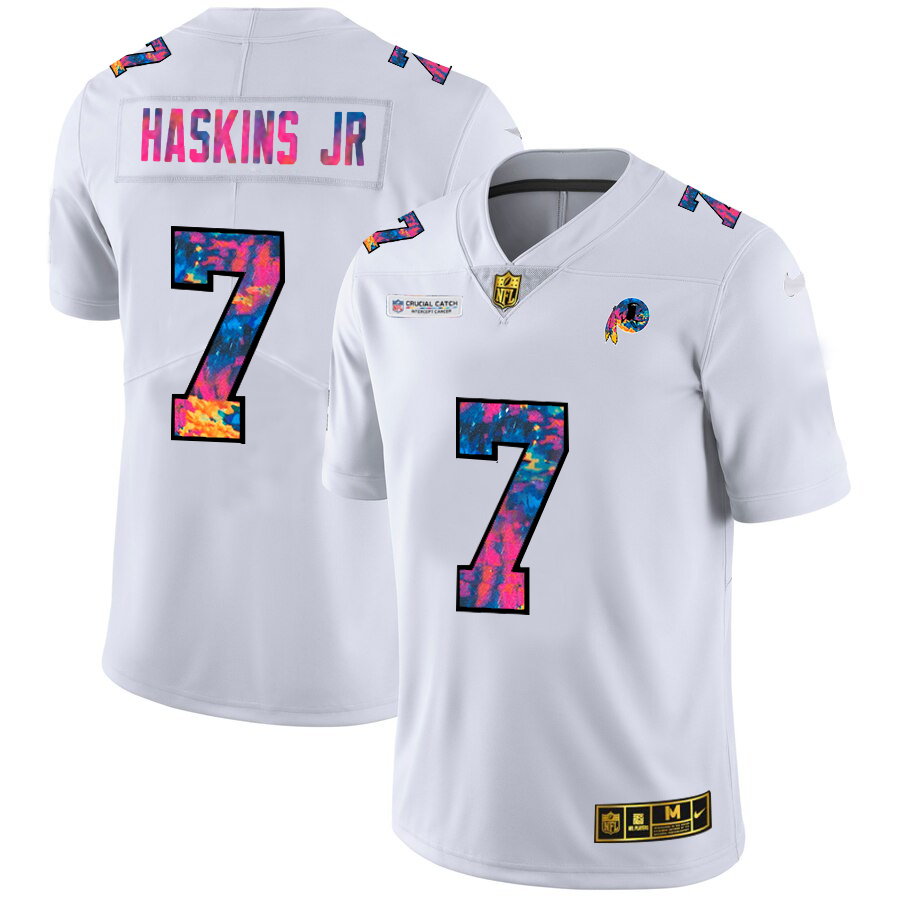 Washington Redskins #7 Dwayne Haskins Jr Men's White Nike Multi-Color 2020 NFL Crucial Catch Limited NFL Jersey