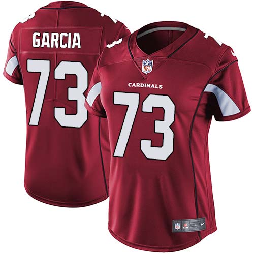 Nike Cardinals #73 Max Garcia Red Team Color Women's Stitched NFL Vapor Untouchable Limited Jersey