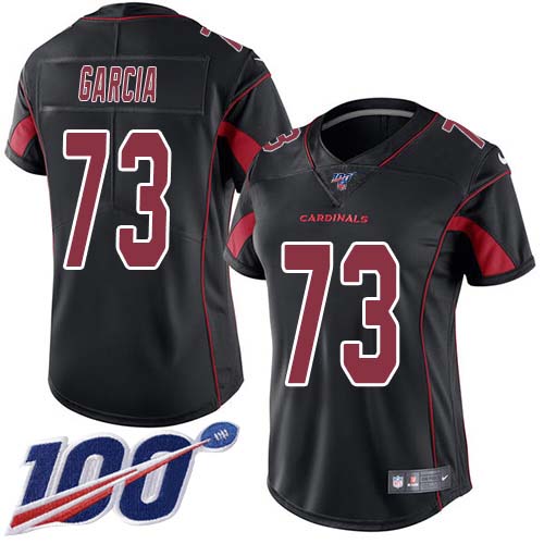 Nike Cardinals #73 Max Garcia Black Women's Stitched NFL Limited Rush 100th Season Jersey