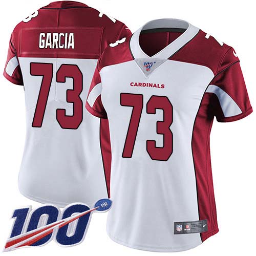 Nike Cardinals #73 Max Garcia White Women's Stitched NFL 100th Season Vapor Untouchable Limited Jersey