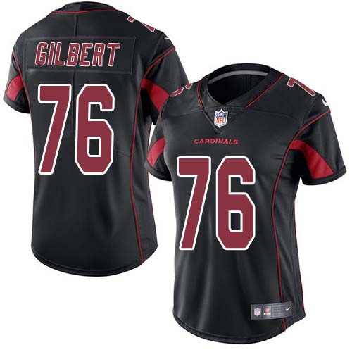 Nike Cardinals #76 Marcus Gilbert Black Women's Stitched NFL Limited Rush Jersey