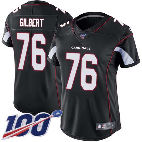Nike Cardinals #76 Marcus Gilbert Black Alternate Women's Stitched NFL 100th Season Vapor Untouchable Limited Jersey Nike Cardinals #76 Marcus Gilbert Black Alternate Women's Stitched NFL 100th Season Vapor Untouchable Limited Jersey