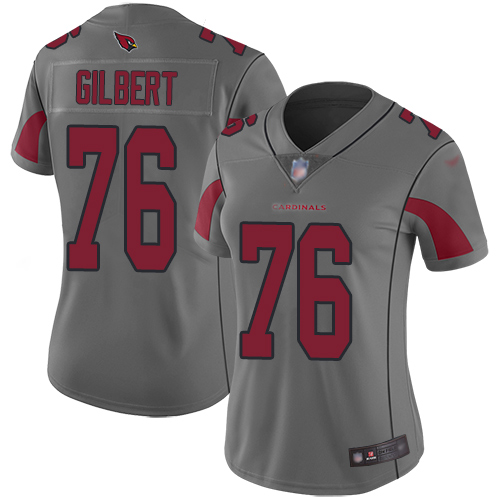 Nike Cardinals #76 Marcus Gilbert Silver Women's Stitched NFL Limited Inverted Legend Jersey