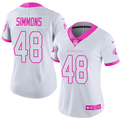 Nike Cardinals #48 Isaiah Simmons White/Pink Women's Stitched NFL Limited Rush Fashion Jersey
