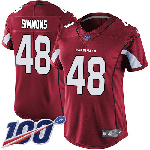 Nike Cardinals #48 Isaiah Simmons Red Team Color Women's Stitched NFL 100th Season Vapor Untouchable Limited Jersey Nike Cardinals #48 Isaiah Simmons Red Team Color Women's Stitched NFL 100th Season Vapor Untouchable Limited Jersey