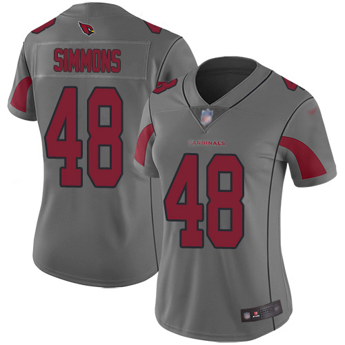 Nike Cardinals #48 Isaiah Simmons Silver Women's Stitched NFL Limited Inverted Legend Jersey