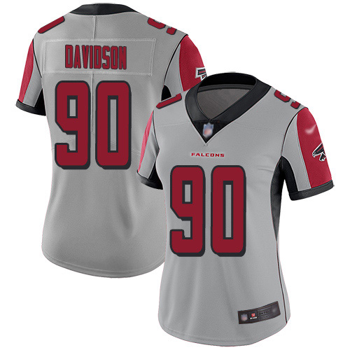 Nike Falcons #90 Marlon Davidson Silver Women's Stitched NFL Limited Inverted Legend Jersey
