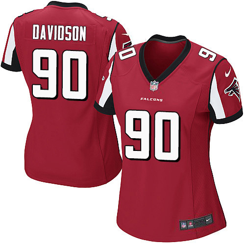 Nike Falcons #90 Marlon Davidson Red Team Color Women's Stitched NFL New Elite Jersey