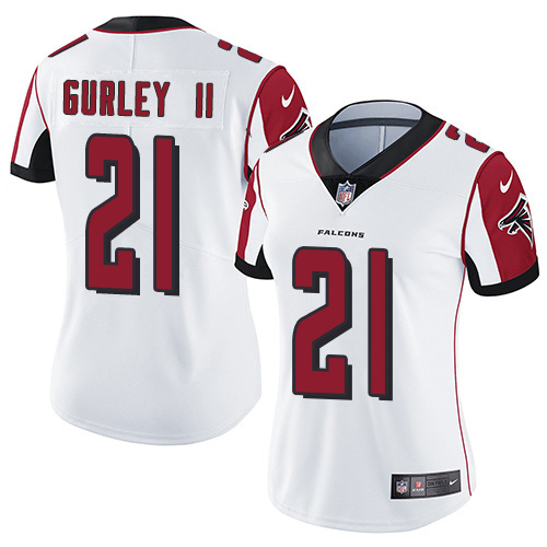 Nike Falcons #21 Todd Gurley II White Women's Stitched NFL Vapor Untouchable Limited Jersey